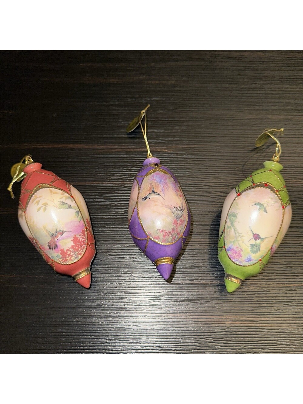 3 Bradford Editions 2000 Larry K. Martin Heirloom Porcelain Ornaments VGC